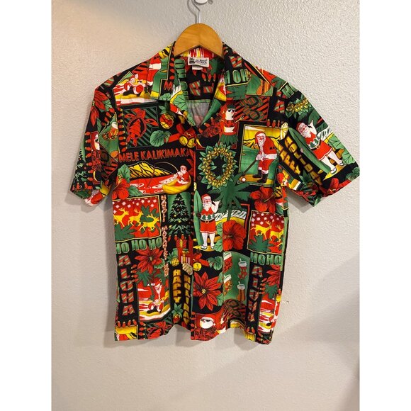 Aloha Republic Other - Vintage Aloha Republic Mens Mele Kalikimaka Hawaiian Shirt Holiday Print Button-